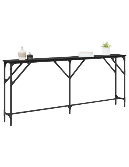 Tavolo consolle Rovere nero 180 x 23 x 75 cm