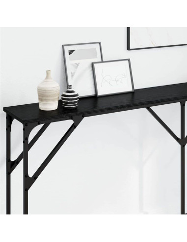 Tavolo consolle Rovere nero 180 x 23 x 75 cm
