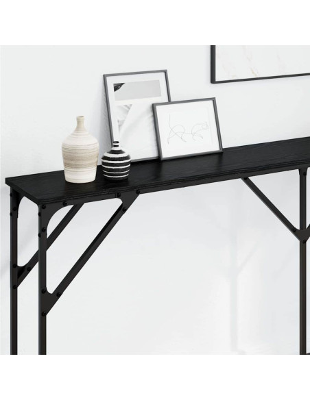 Tavolo consolle Rovere nero 180 x 23 x 75 cm