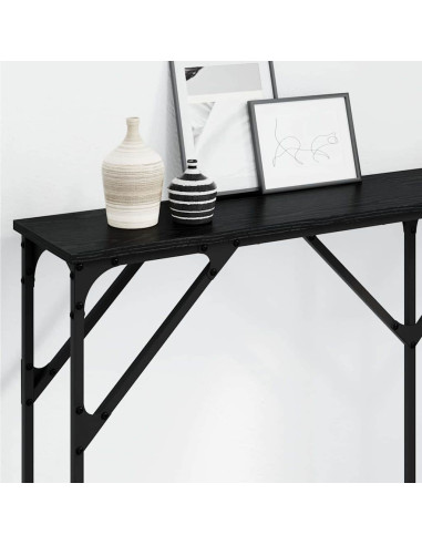 Tavolo consolle Rovere nero 140 x 23 x 75 cm