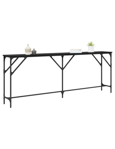 Tavolo consolle Rovere nero 200 x 29 x 75 cm