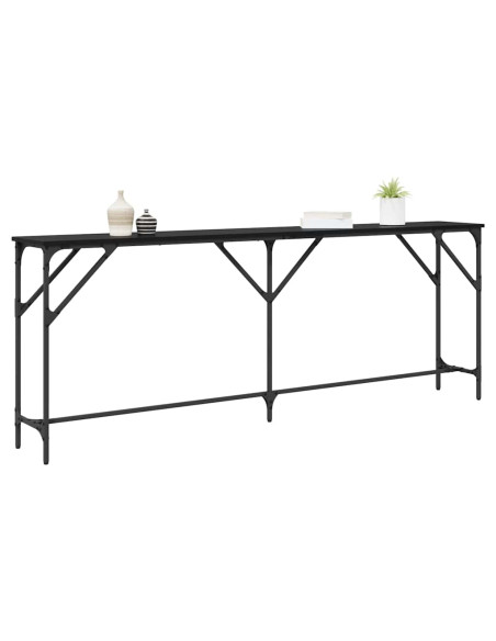 Tavolo consolle Rovere nero 200 x 29 x 75 cm