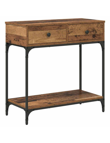Tavolo consolle con cassetto Legno vecchio 75 x 34.5 x 75 cm