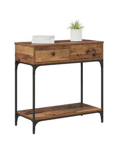 Tavolo consolle con cassetto Legno vecchio 75 x 34.5 x 75 cm