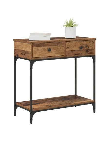 Tavolo consolle con cassetto Legno vecchio 75 x 34.5 x 75 cm