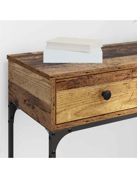 Tavolo consolle con cassetto Legno vecchio 75 x 34.5 x 75 cm