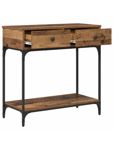 Tavolo consolle con cassetto Legno vecchio 75 x 34.5 x 75 cm