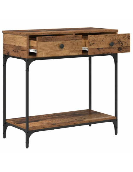 Tavolo consolle con cassetto Legno vecchio 75 x 34.5 x 75 cm