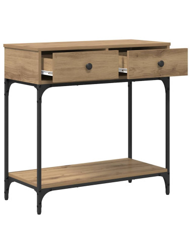 Tavolo consolle rovere artigianale 75 x 34.5 x 75 cm