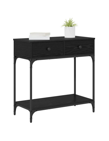 Tavolo consolle Rovere nero 75 x 34.5 x 75 cm Legno multistrato