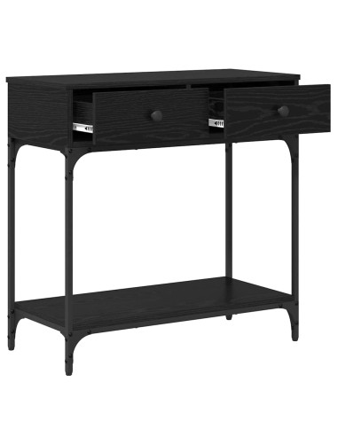 Tavolo consolle Rovere nero 75 x 34.5 x 75 cm Legno multistrato