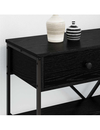 Tavolo consolle Rovere Nero 100 x 34,5 x 75 cm legno