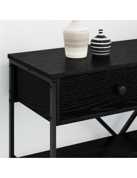 Tavolo consolle Rovere Nero 100 x 34,5 x 75 cm legno