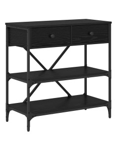 Tavolo consolle Rovere Nero 100 x 34,5 x 75 cm legno 2