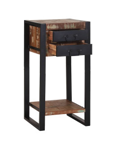 Tavolino Multicolore 40 x 40 x 80 cm Legno Recuperato Massello 2