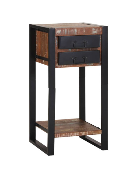 Tavolino Multicolore 40 x 40 x 80 cm Legno Recuperato Massello