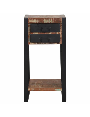 Tavolino Multicolore 40 x 40 x 80 cm Legno Recuperato Massello