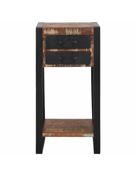 Tavolino Multicolore 40 x 40 x 80 cm Legno Recuperato Massello