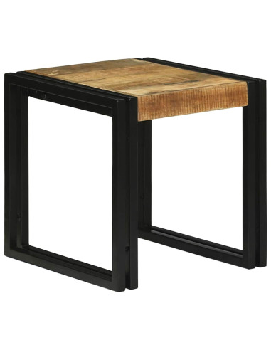 Tavolo Nesting 3 pcs Legno di mango massello e metallo