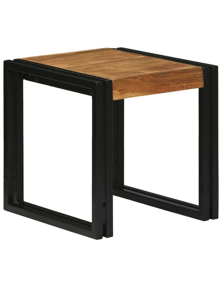 Tavolo Nesting 3 pcs Legno massello di acacia e metallo