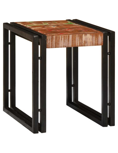 Tavolo Nesting 3 pcs Legno Riciclato Massello e Metallo