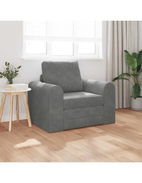 Divano letto Grigio scuro 98 x 71 x 83 cm Velluto