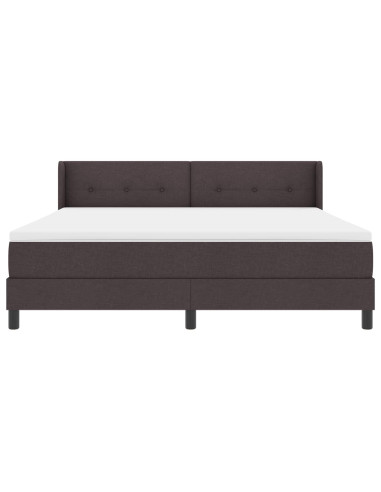 Letto a molle Marrone Scuro 200 x 180 cm Poliestere