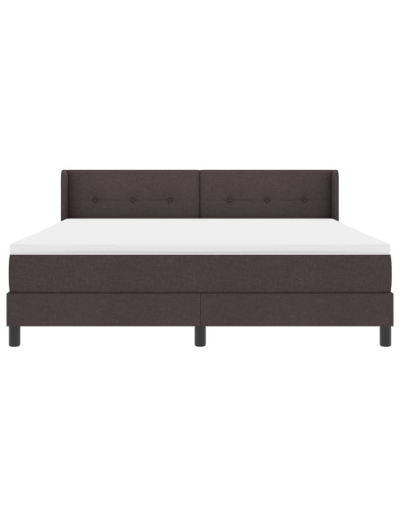 Letto a molle Marrone Scuro 200 x 180 cm Poliestere