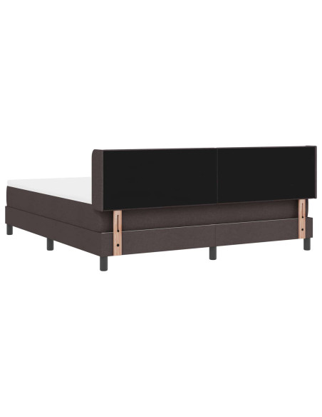 Letto a molle Marrone Scuro 200 x 180 cm Poliestere