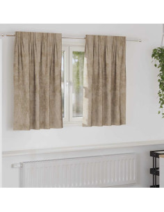 Tende in Velluto con tende 2 pcs Champagne 140 x 140 cm Velluto