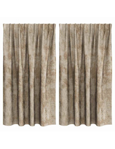 Tende in Velluto con tende 2 pcs Champagne 140 x 140 cm Velluto 2