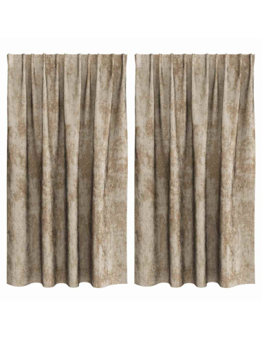 Tende in Velluto con tende 2 pcs Champagne 140 x 140 cm Velluto