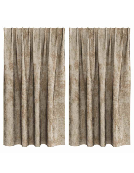 Tende in Velluto con tende 2 pcs Champagne 140 x 140 cm Velluto