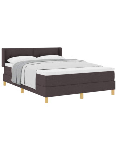 Letto a molle Marrone Scuro 190 x 140 cm Poliestere 2