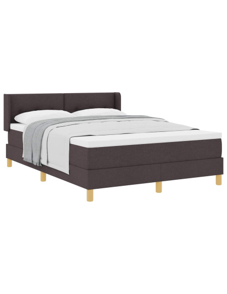 Letto a molle Marrone Scuro 190 x 140 cm Poliestere