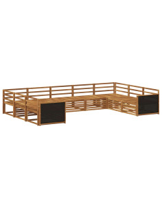 Set di divani da esterno 9 pcs Naturale