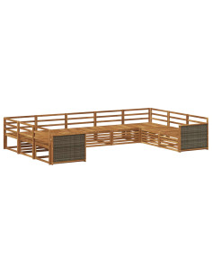 Set di divani da esterno 9 pcs Naturale