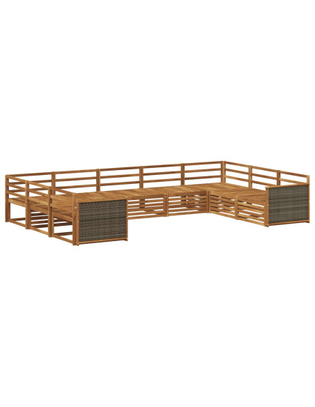 Set di divani da esterno 9 pcs Naturale
