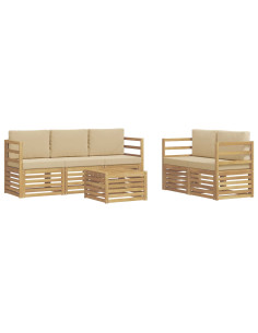 Set divani Legno di Acacia Massello 2