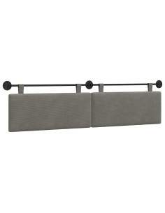 Testata appesa Grigio chiaro 210 x 55 x 5 cm Tessuto in Cords 2