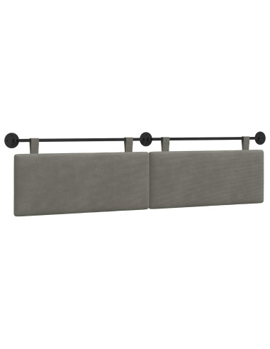 Testata appesa Grigio chiaro 210 x 55 x 5 cm Tessuto in Cords