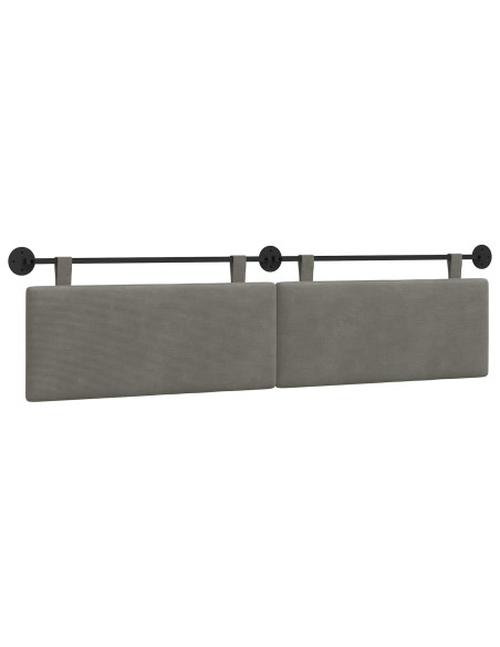 Testata appesa Grigio chiaro 210 x 55 x 5 cm Tessuto in Cords
