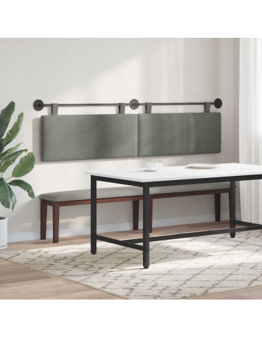 Testata appesa Grigio chiaro 210 x 55 x 5 cm Tessuto in Cords