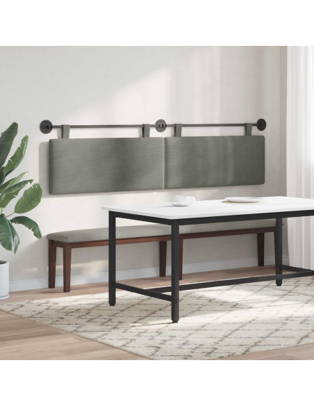 Testata appesa Grigio chiaro 210 x 55 x 5 cm Tessuto in Cords