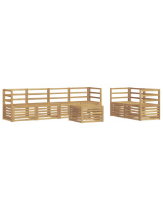 Set di divani da esterno 7 pcs Bianco Legno di Acacia Massello 2