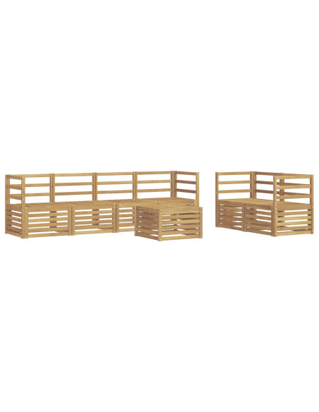 Set di divani da esterno 7 pcs Bianco Legno di Acacia Massello