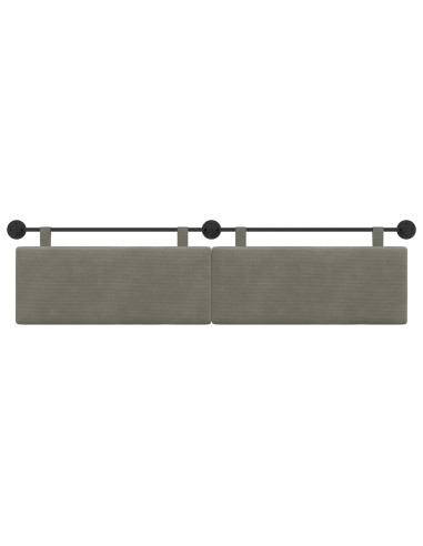 Testata appesa Grigio chiaro 210 x 55 x 5 cm Tessuto in Cords