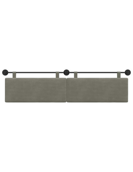 Testata appesa Grigio chiaro 210 x 55 x 5 cm Tessuto in Cords