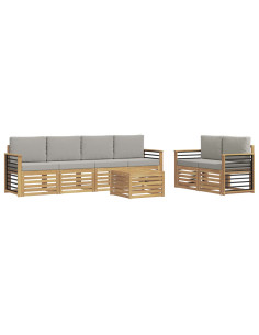 Set divani Legno di Acacia Massello 2