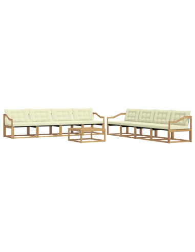 Set di divani da esterno 9 pcs Bianco e Crema 79 x 79 x 37 cm